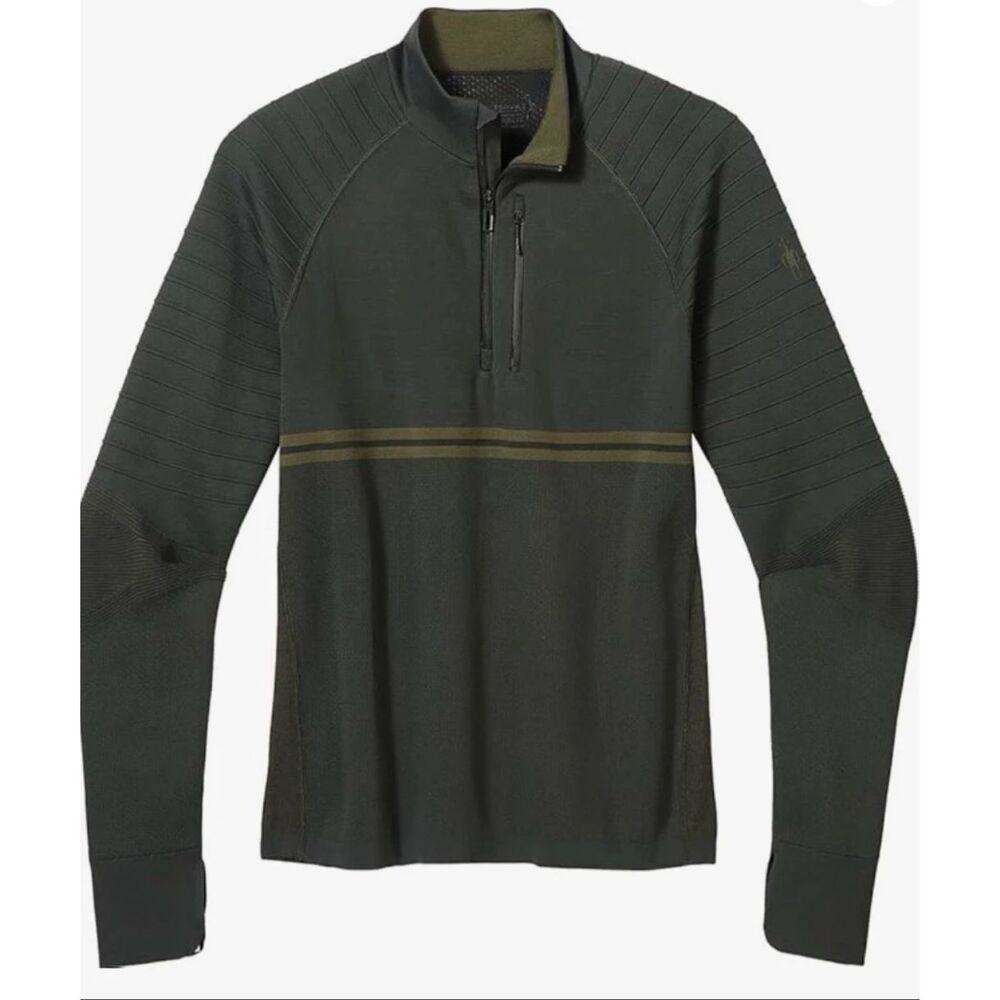Smartwool Men’s Pullover Intraknit 1/4 Zip Tech Shirt North Woods Wind Resistant